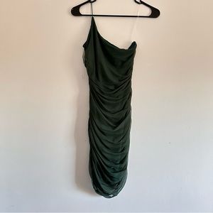 Tobi Emerald Green Ruche Bodycon Dress